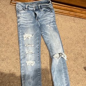 american eagle blue skinny jeans